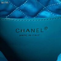 Chanel Women CC 22 Mini Handbag Shiny Calfskin Gold-Tone Metal Blue (2)