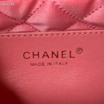 Chanel Women CC 22 Mini Handbag Shiny Calfskin Gold-Tone Metal Coral Pink - Image 10