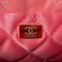 Chanel Women CC 22 Mini Handbag Shiny Calfskin Gold-Tone Metal Coral Pink (7)