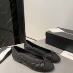 Chanel Women CC Ballet Flats Aged Calfskin Black 1 CM Heel - immagine 2