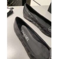 Chanel Women CC Ballet Flats Aged Calfskin Black 1 CM Heel (9)