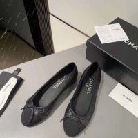 Chanel Women CC Ballet Flats Aged Calfskin Black 1 CM Heel (9)