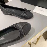 Chanel Women CC Ballet Flats Aged Calfskin Black 1 CM Heel (9)
