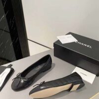 Chanel Women CC Ballet Flats Aged Calfskin Black 1 CM Heel (9)