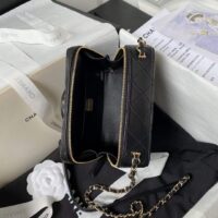 Chanel Women CC Camera Bag Lambskin Gold-Tone Metal Black (11)