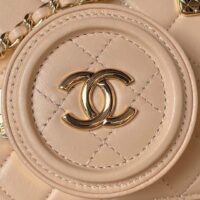 Chanel Women CC Camera Bag Lambskin Gold-Tone Metal Dark Beige (9)