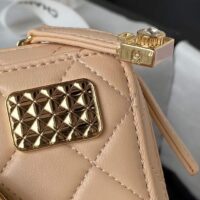 Chanel Women CC Camera Bag Lambskin Gold-Tone Metal Dark Beige (9)