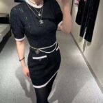 Chanel Women CC Chain Belt Metal Glass Pearls Gold Blue Pearly White - immagine 15