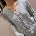 Chanel Women CC Chain Belt Metal Glass Pearls Strass Gold Pearly White Crystal - immagine 7