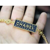 Chanel Women CC Chain Belt Metal Gold Blue (8)
