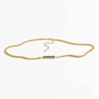 Chanel Women CC Chain Belt Metal Gold Blue (8)