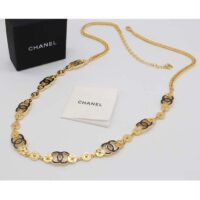 Chanel Women CC Chain Belt Metal Gold Blue Ref. ABC749 B15375 NU456 (5)