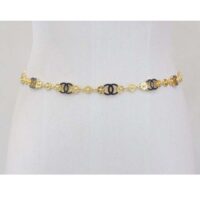 Chanel Women CC Chain Belt Metal Gold Blue Ref. ABC749 B15375 NU456 (5)