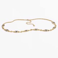 Chanel Women CC Chain Belt Metal Gold Blue Ref. ABC749 B15375 NU456 (5)