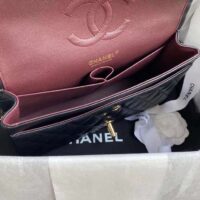 Chanel Women CC Classic 11.12 Handbag Lambskin Gold-Tone Metal Black