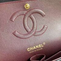 Chanel Women CC Classic 11.12 Handbag Lambskin Gold-Tone Metal Black