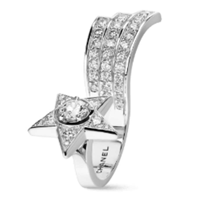 Chanel Women CC Comete 1932 Ring 18K White Gold Diamonds