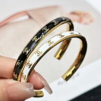 Chanel Women CC Cuff Metal Gold Black Ref. ABC986 B16125 NW383 (8)