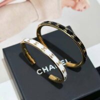 Chanel Women CC Cuff Metal Gold Black Ref. ABC986 B16125 NW383 (8)