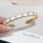 Chanel Women CC Cuff Metal Gold White Ref. ABC986 B16125 NW384 - Image 3