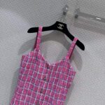 Chanel Women CC Dress Tweed Pink Blue White Ref. P76664 V68503 NU756 - Image 5