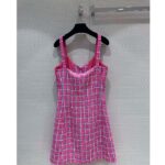Chanel Women CC Dress Tweed Pink Blue White Ref. P76664 V68503 NU756 - Image 3