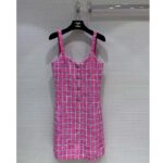 Chanel Women CC Dress Tweed Pink Blue White Ref. P76664 V68503 NU756 - Image 2