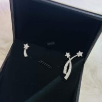 Chanel Women CC Etoile Filante Earrings 18K White Silver Diamonds (7)