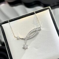Chanel Women CC Etoile Filante Necklace 18K White Silver Diamonds (7)