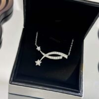 Chanel Women CC Etoile Filante Necklace 18K White Silver Diamonds (7)