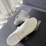Chanel Women CC Mary Janes Cotton Silk White 1 CM Heel – Image 3