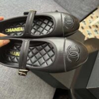 Chanel Women CC Mary Janes Lambskin Black 1 CM Heel