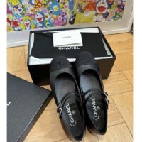 Chanel Women CC Mary Janes Lambskin Grosgrain Black 0.5 CM Heel (8)
