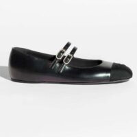 Chanel Women CC Mary Janes Lambskin Grosgrain Black 0.5 CM Heel (8)