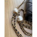 Chanel Women CC Small Flap Bag Lambskin Imitation Pearls Black - Imagen 9