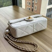 Chanel Women CC Mini Flap Bag Lambskin Imitation Pearls White (8)