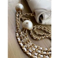 Chanel Women CC Mini Flap Bag Lambskin Imitation Pearls White (8)