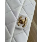 Chanel Women CC Mini Flap Bag Lambskin Imitation Pearls White - Bild 8