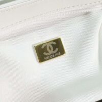 Chanel Women CC Mini Shopping Bag Shiny Crumpled Calfskin Gold Metal White (1)