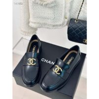 Chanel Women CC Moccasins Calfskin Metal Black 3 CM Heel (8)
