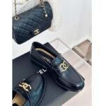 Chanel Women CC Moccasins Calfskin Metal Black 3 CM Heel - Image 8