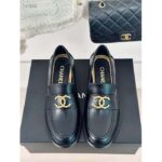 Chanel Women CC Moccasins Calfskin Metal Black 3 CM Heel - Image 5
