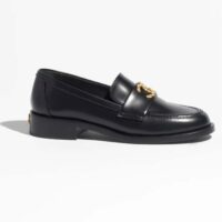 Chanel Women CC Moccasins Calfskin Metal Black 3 CM Heel (8)