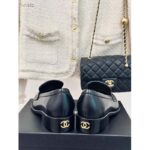 Chanel Women CC Moccasins Calfskin Metal Black 3 CM Heel - Image 6