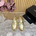 Chanel Women CC Moccasins Laminated Lambskin Metal Gold 3 CM Heel - immagine 8
