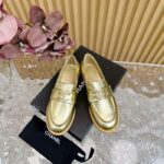Chanel Women CC Moccasins Laminated Lambskin Metal Gold 3 CM Heel - immagine 7