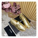 Chanel Women CC Moccasins Laminated Lambskin Metal Gold 3 CM Heel - immagine 5