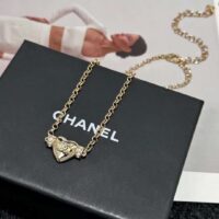 Chanel Women CC Pendant Choker Metal Strass Gold Crystal (10)