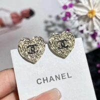 Chanel Women CC Pendant Earrings Black Metal Strass Gold Crystal (3)