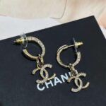 Chanel Women CC Pendant Earrings Metal Strass Gold Crystal - Bild 4